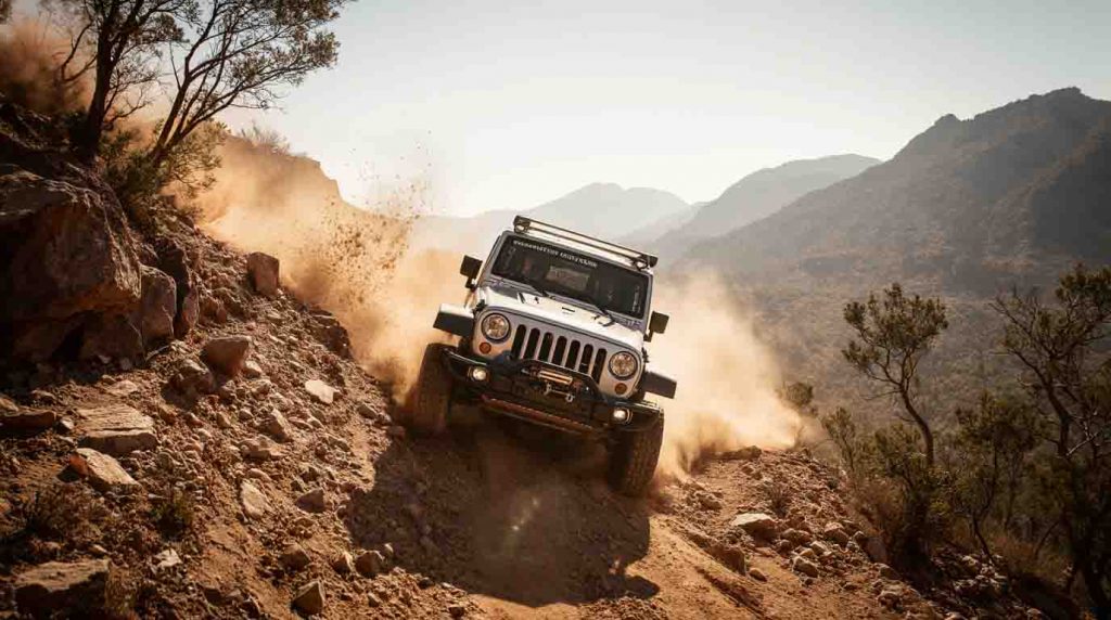 descente en pente raide a bord d'un 4×4